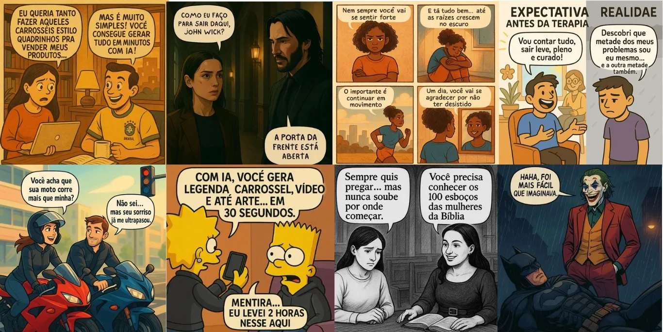 Esempi di caroselli virali in formato fumetto