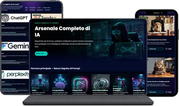 Mockup della Banca Segreta dei Prompt sullo schermo