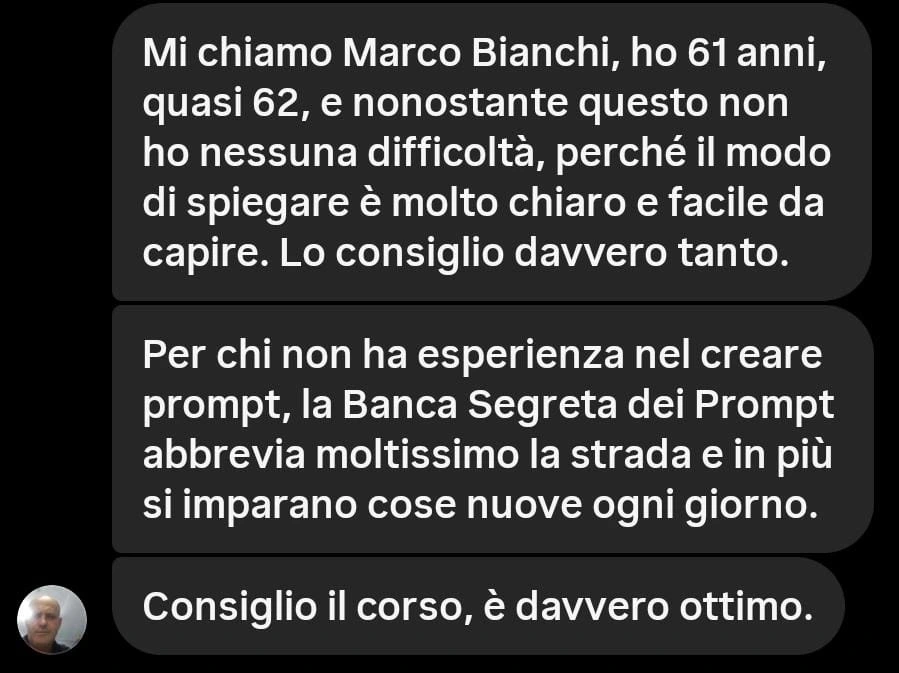 Testimonianza 1 della Banca Segreta dei Prompt