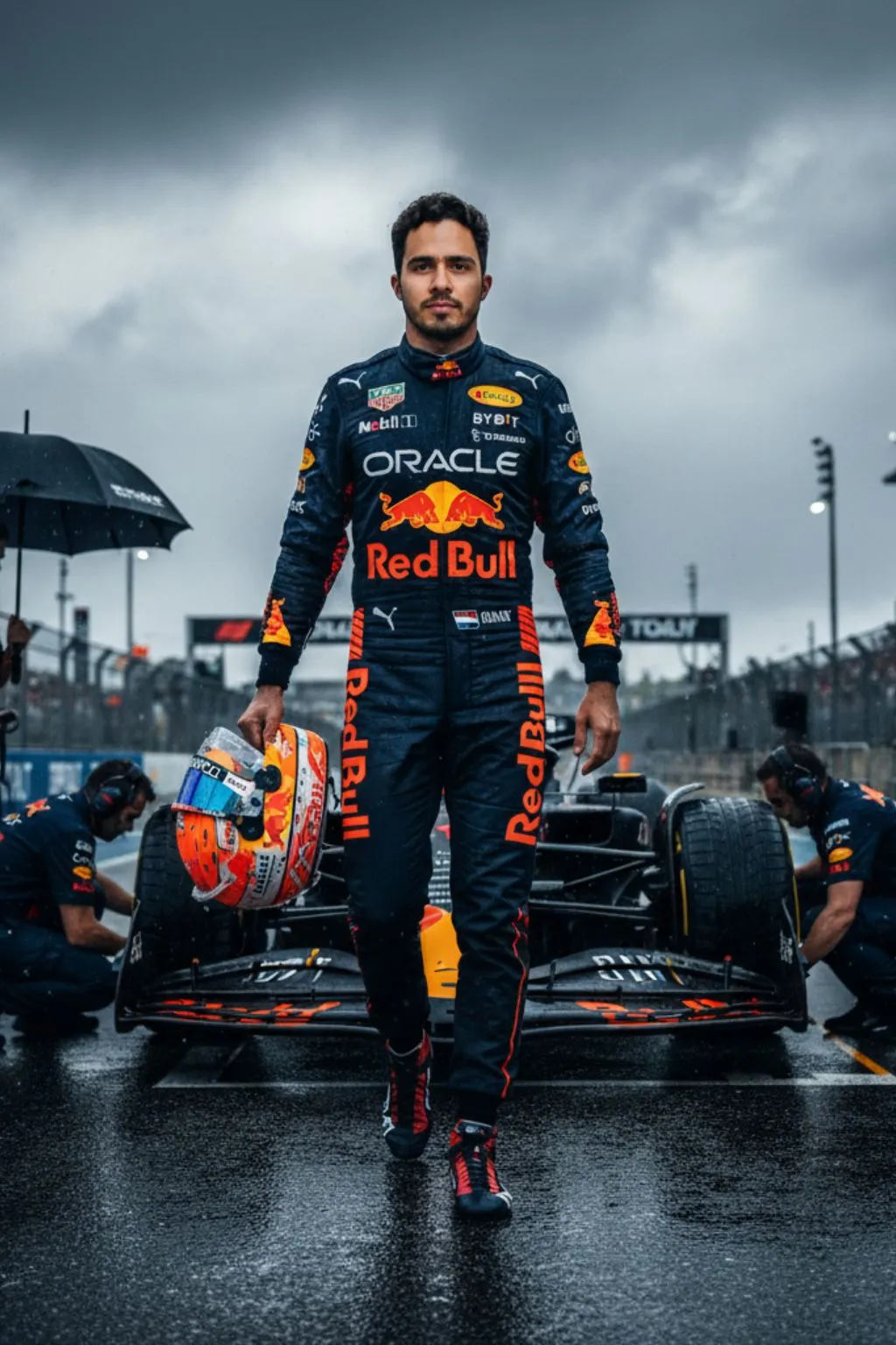 Sonbahar ağaçlı bir caddede siyah motosiklet üzerindeki kadın