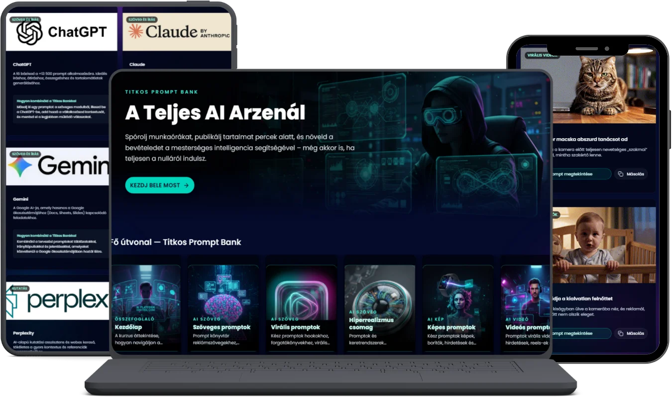 Titkos Prompt Bank mockup a képernyőn