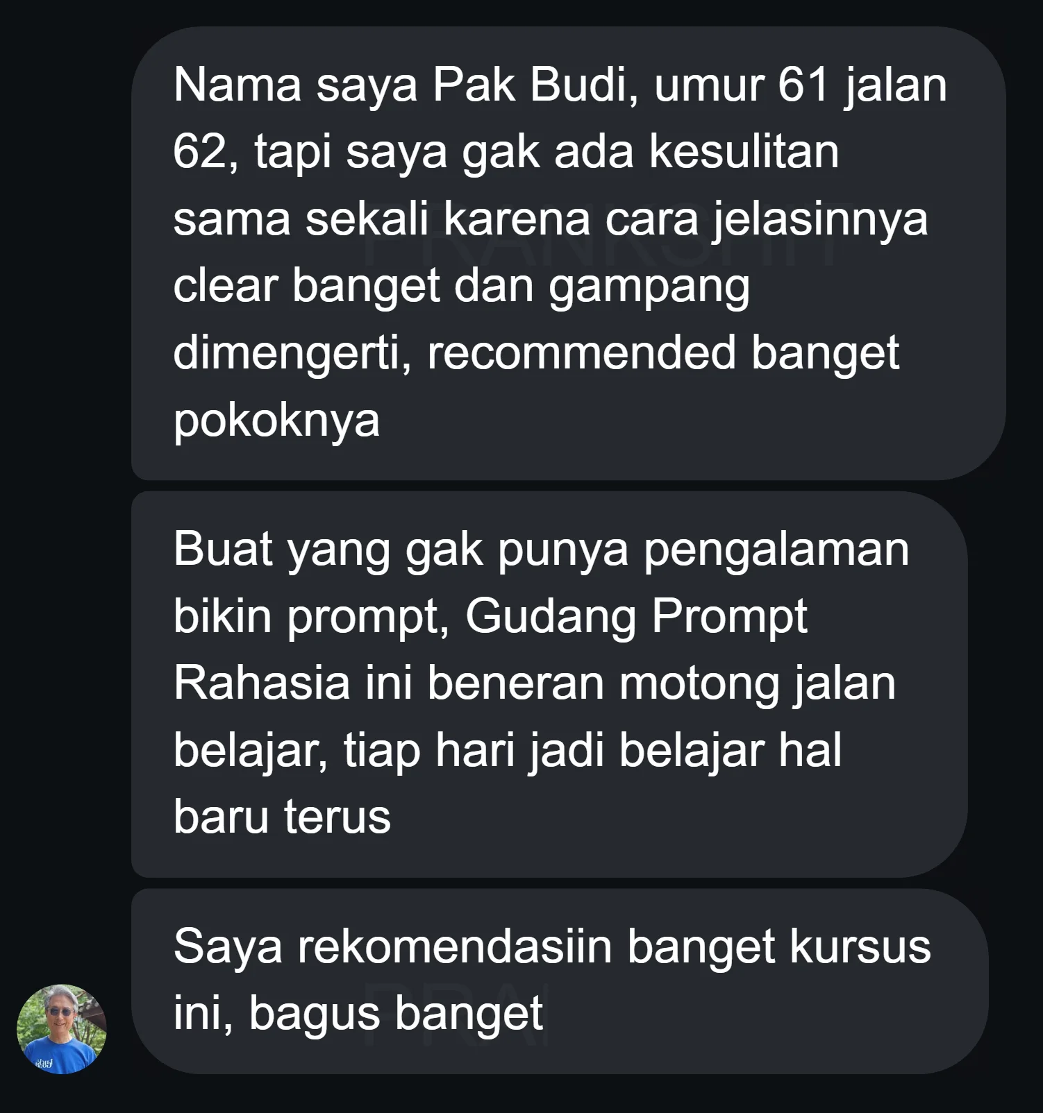 Testimoni 1 Bank Prompt Rahasia