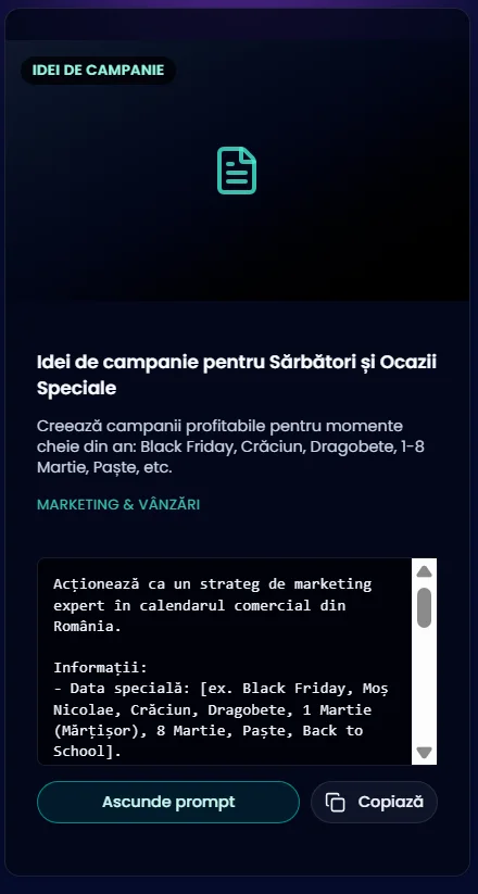 Pagina de prompturi pentru optimizarea fluxului de lucru